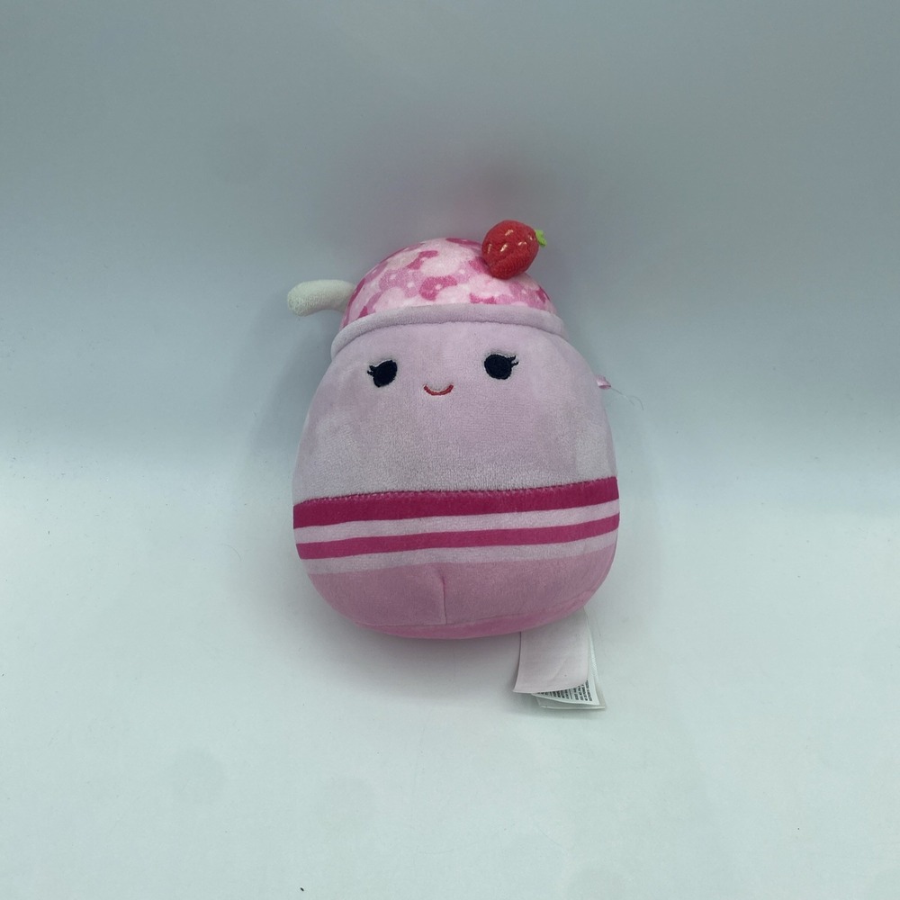 Squishmallows Plush Cinnamon Milkshake Strawberry Pink
